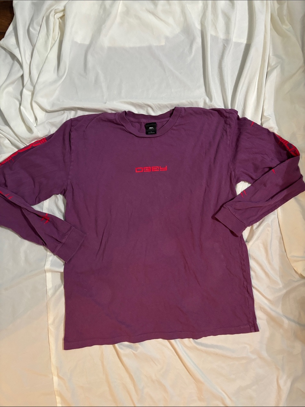 Obey Purple Long-Sleeve Graphic Tee